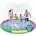 Growsland Non Slip Splash Pad for Kids and Dogs, 102'' Extra Large Splash Pad Outdoor Sprinkler for Kids, Dog Water Summer Toys Outdoor Toys for Toddlers 3-5 Kids Ages 4-8
