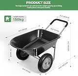 Panana Heavy Duty Garden Trolley 85L 150kg Steel Frame Pneumatic Tires view 2