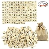 Goodlucky Wooden Scrabble Letter Tiles with Bag, 500-Pieces