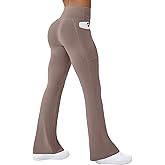 COPYLEAF Womens Yoga Pants with Pockets High Waisted Flare Leggings Bell Bottom Yoga Dress Pants Seamless Bootcut Pants