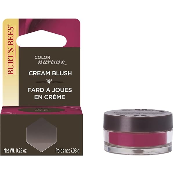 BURT’S BEES COLOR NURTURE MOISTURIZING CREAM BLUSH WITH VITAMIN E, BERRY WHIP, 0.25 OUNCE