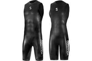 Synergy Triathlon Wetsuit 3/2mm - Volution Sleeveless Quick John Smoothskin Neoprene for Open Water Swimming