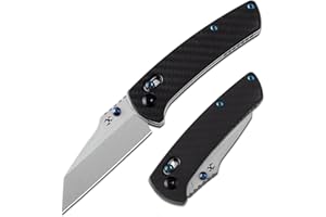 KANSEPT Main Street Pocket Folding Knife, 3.36'' 154CM Sharp Steel Blade, Twill Carbon Fiber Handle with Axis Lock and ThumbStud, Perfect Clip for Camping Hiking Fishing Gift Everyday Carry T1015v4