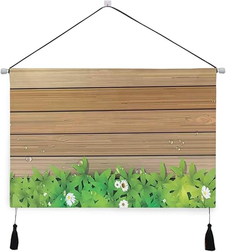 Amazon Co Jp Niesikkla タペストリー デイジーの葉と水滴ウッドフェンス春自然テーマ 壁掛け おしゃれ インテリア モダン ポスター 絵画などに適用 ウォールアート モダン 装飾アート 多機能 個性プレゼント Home Kitchen