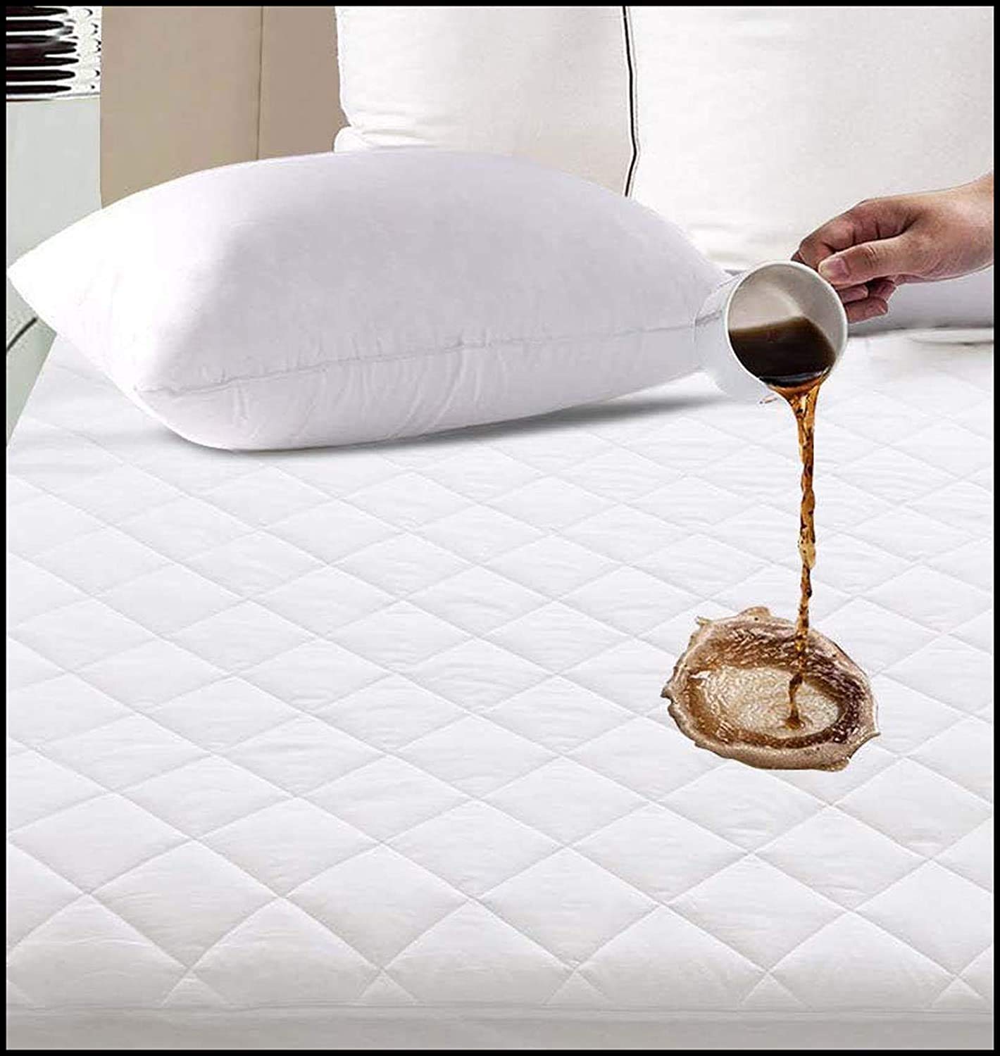 KB tradax Mattress Protector 100% Waterproof Mattress Protector For Bed, Quilted Bamboo Mattress Protector Fitted Extra Deep 30cm Breathable Anti Allergy Mattress Cover (Small Double)