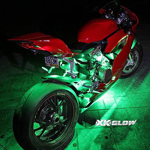 XKGLOW 10 Pcs 2 Million Color Remote Accent Neon Glow Flexible Strip Light Kit for Motorcycle - 30 RGB LED for Harley Davidson Honda Kawasaki Suzuki Ducati Can Am Polaris KTM BMW - Thumbnail 3