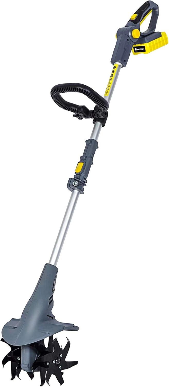 FANZTOOL 20V Motorhacke Mini-Bodenhacke Bodenkrümler Gartenhacke Kultivator mit 20cm Arbeitsbreite und leistungsstarkem 2,5Ah Li-Ion-Akku von SAMSUNG (Mini-Motorhacke)