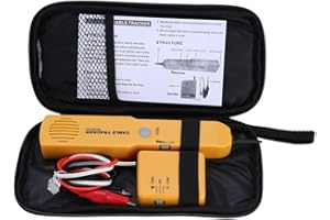 Acouto Listing Portable RJ11 Cable Tester and Toner - Multifunctional Wire and Line Detector Networking, Telephone Line Diagn