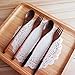 Cospring Handmade Wood Forks/Spoons for Salad, Coffee, Tea, Handle with Jute string wrapped (7 inch Forks, Set of 6, Phoebe)