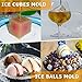 Adoric Ice Cube Trays Silicone Set of 2, Sphere Round Ice Ball Maker and Large Square Ice Cube Mold for Chilling Burbon Whiskey, Cocktail, Beverages and More
