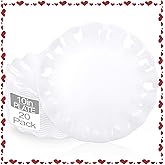 LIYH 20 Pcs Scalloped Plastic Plates Reusable 10 In - White Scalloped Plastic Dinner Plates Camping Unbreakable Outside Plate Dishwasher Safe for Wedding Valentine Party Birthday Picnic - BPA Free