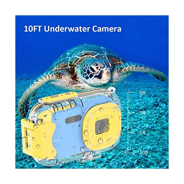 Kids Camera Childrens Digital Camera 8MP 1080P Underwater Camera for Kids 2 Inch Screen 10 Feet Waterproof Digital Camera for Girls Boys Holiday Birthday Creative Gifts - Image 3