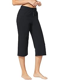 Baleaf Women's Active Yoga Lounge Capri Pants Pockets