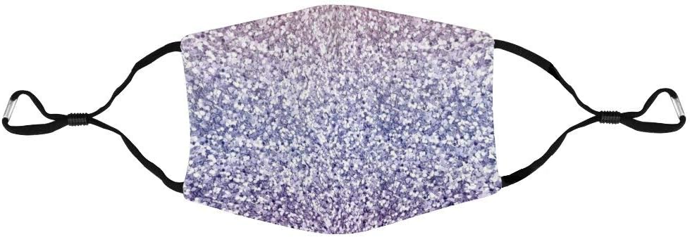 DKISEE Fashion Unisex Face Mask Purple Glitter 04 Anti-Dust Mouth Mask Adjustable Earloop Face Mask Outdoor Protective Mask
