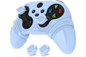 PlayVital Silicone Controller Cover for Xbox Series X/S with Thumbstick Cap & Sticker- Runes Edition Anti-Slip Grip Skin, Shockproof Protector for Xbox Core Wireless Controller(Blue)