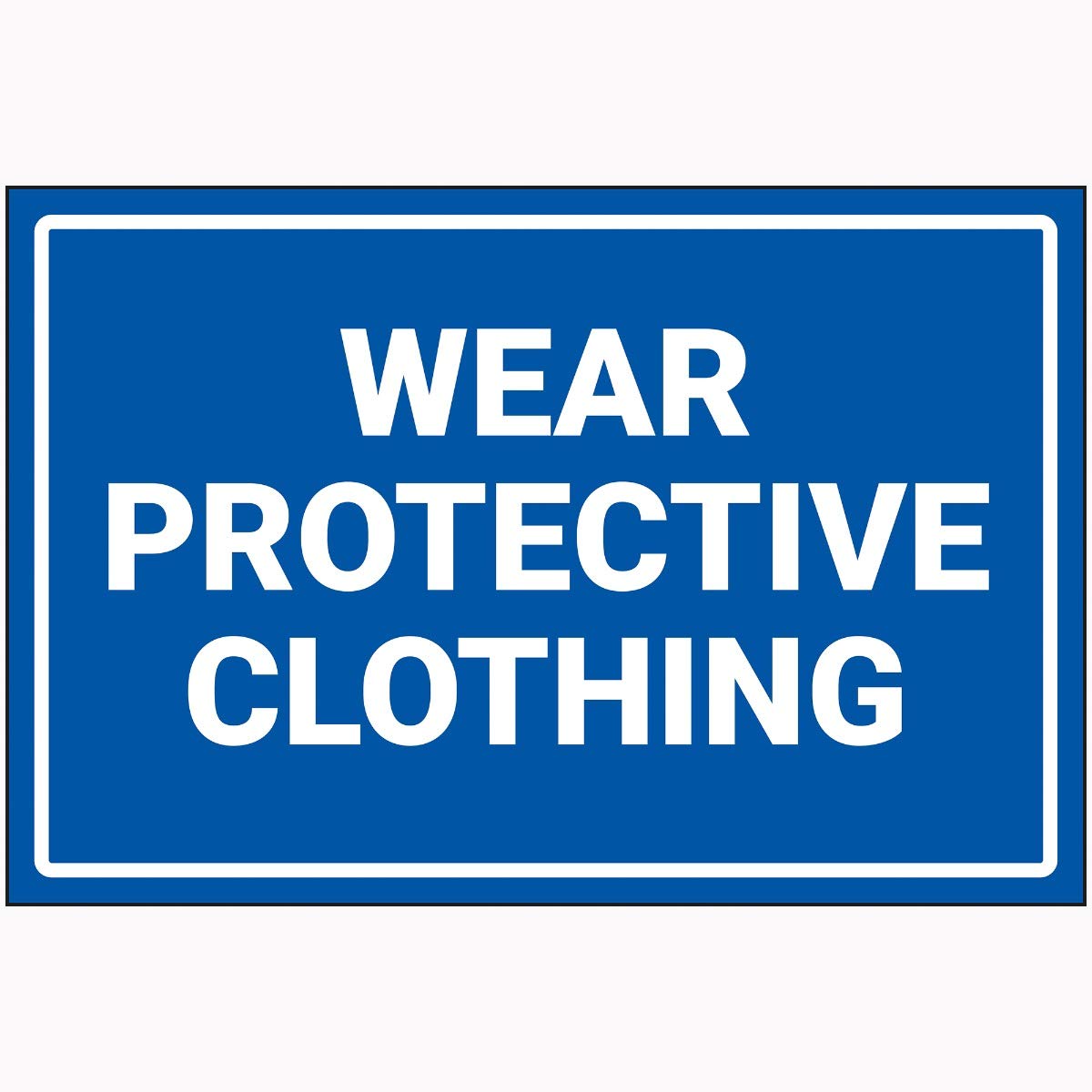 V Safety Wear Protective Clothing Sign - 400mm x 300mm - 2mm Rigid Plastic