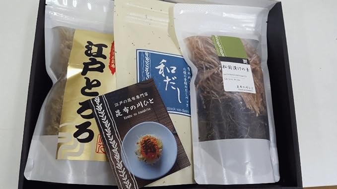 Amazon 浅草の昆布の川ひと ３０００円ギフトbセット 江戸とろろ３５ｇ 和だし１５包 松前漬けの素１００ｇ ギフト箱 包装付 Hapiko 昆布の川ひと とろろ昆布 通販