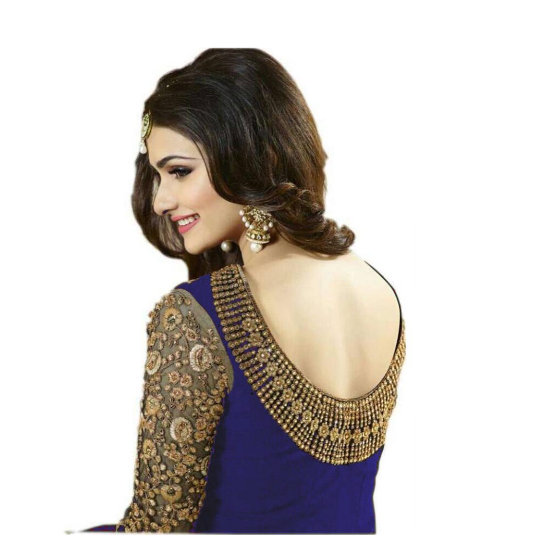 mordenfab new blue bollywood women party wedding wear floor length gown