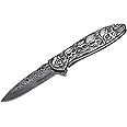 Boker Magnum 01SC519N Dia De Los Muertos Knife with 3 3/8 in. 440 Stainless Steel Blade, Silver