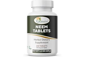 Grenera Neem Tablets 240 nos, Made Using Pure Neem Leaves (Azadirachta Indica), Kosher, Halal Certified Supplement