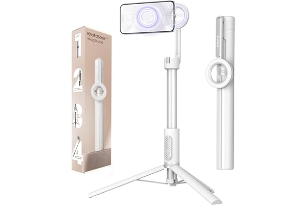 KraftGeek Magnetic Selfie Stick Tripod for iPhone, 64” Phone Tripod for Magsafe, Travel Tripod Stand with Remote for Cell Pho