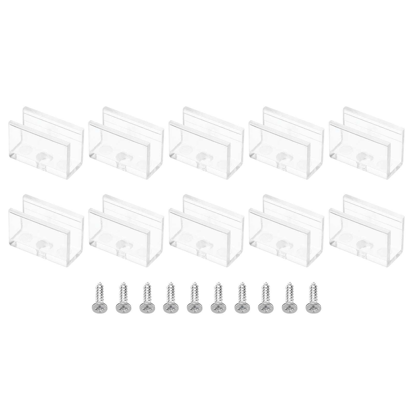 PATIKIL LED Strip Light Clips, 40 Pack Mounting Bracket Fixing Clips Plastic Clamp Holders with Screws for 5.9mm-6.4mm Neon RGB Light Cable Ribbon, Clear