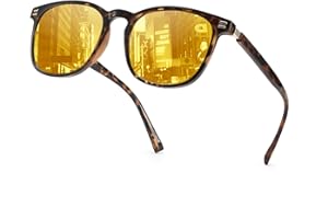 Myiaur Night Vision Driving Glasses for Women Men, Anti Glare Nighttime Glasses Polarized Yellow Lens Enhanced Night Vision