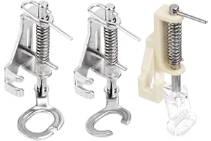 3-Piece Large Metal Free Motion Presser Foot, Darning Embroidery Quilting Feet & Open Toe & Close Toe Attachment Compatible w