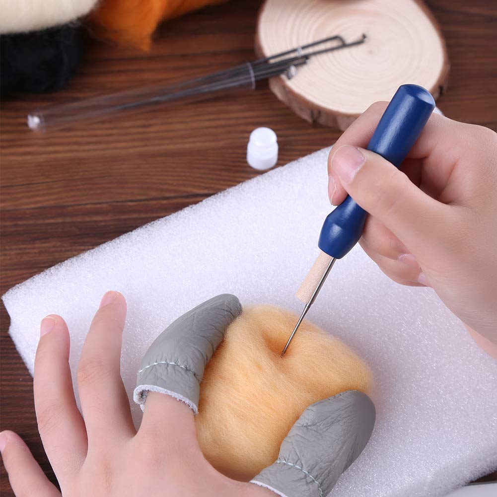 Zlulary Needle Felting Wool, 8 Colors Wool Roving, Needle Felting Supplies, Felting Needle Kit for Beginners Spinning Felting Supplies, 8g/Color (Dark)