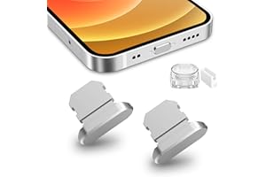 TITACUTE 2 Pack Anti Dust Plugs for iPhone 13 Pro Max 14 12 Mini Dust Cover 8 Pin Dust Plug + Mini Storage Box iPhone Charging Port Plugs for iPhone 11 XS XR X 8 Plus SE 2020 2022 iPad Mini Air Silver