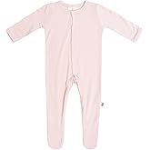 KYTE BABY Unisex Soft Bamboo Rayon Footies, Snap Closure, 3-6 Months, Blush
