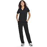 COZYFIT Scrubs for Women Set Medical Uniform - V-Neck Top & Straight Leg Pants with 9 Pockets, Unisex Workwear COZY SCRUBS