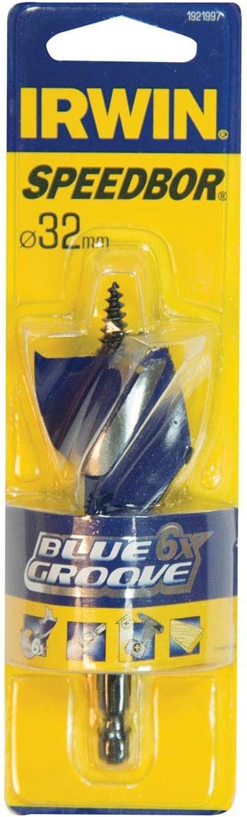 Irwin 1921997 6X Blue Groove Stubby Wood Bit, 32mm x 100mm, Multi-coloured, 32 mm x 100 mm - Image 5