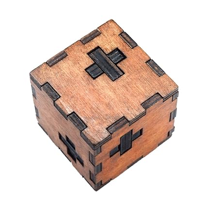 VIPECO Durable Kong Ming Luban Lock Kids Adult Wooden Puzzle Brain Tease Toy (Cube) Material: Wooden