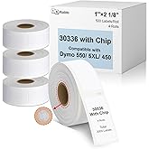 Msudoku 30336 1" x 2-1/8" Compatible for DYMO LabelWriter 5XL 550 550 Turbo 4XL 450 Wireless 450 Duo 450 Twin Turbo, 25mm x 54mm Label with RFID Chip, for FNSKU Barcodes, 1 Roll of 500, 4 Roll
