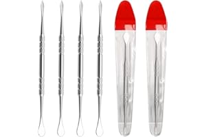 NFRBTD 6 PCS Wax Tools Wax Carving Tools, Double-Ended Wax Modeling Tools, Stainless Steel Sculpting Tools for Clay Pottery (Silver)