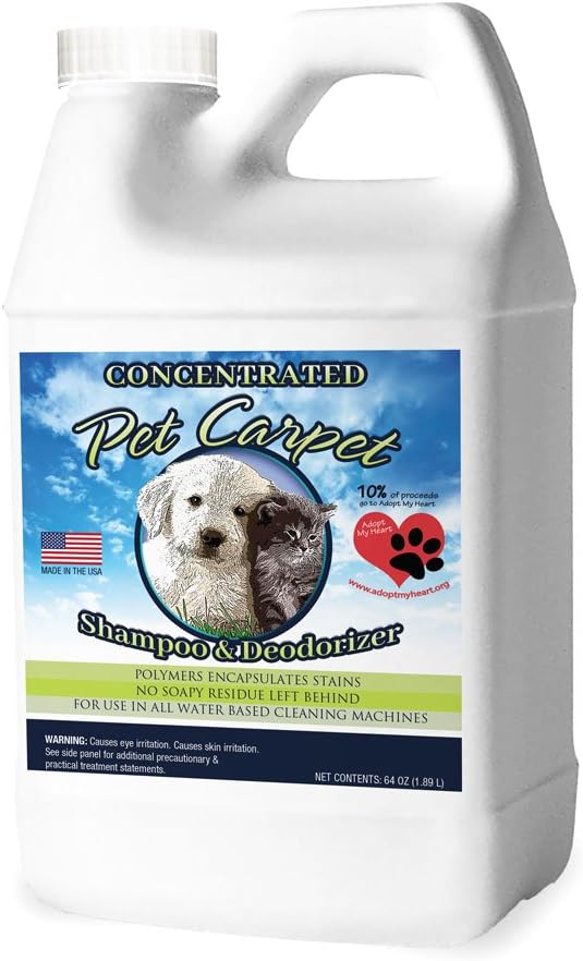 PET CARPET SHAMPOO & DEODORIZER 64 OZ CONCENTRATE FOR ALL CARPET CLEANING MACHINES