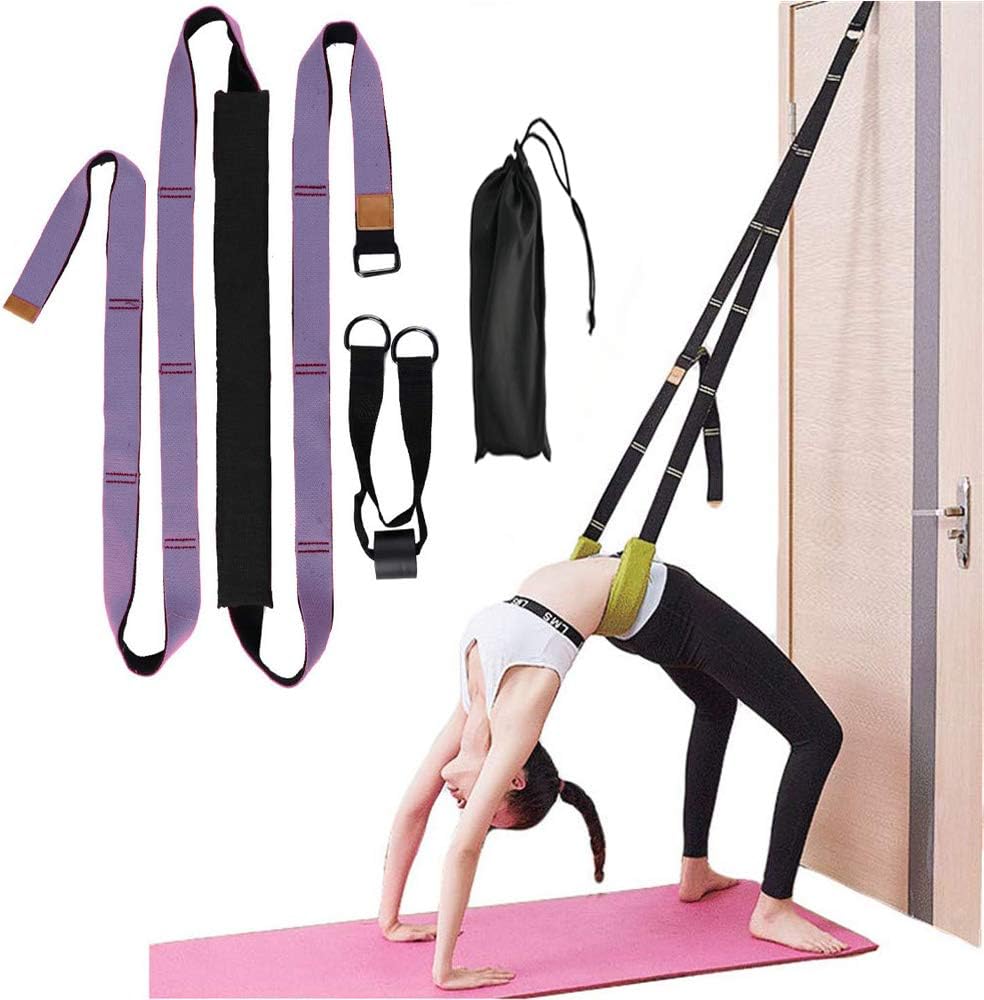 Yoga Fitness Stretching Strap - Back Bend Assist Trainer, Improve Leg Waist and Back Flexibility, Door Flexibility Stretching Strap, for Rehab, Pilates, Ballet, Cheerleading, Splits, Gymnastics