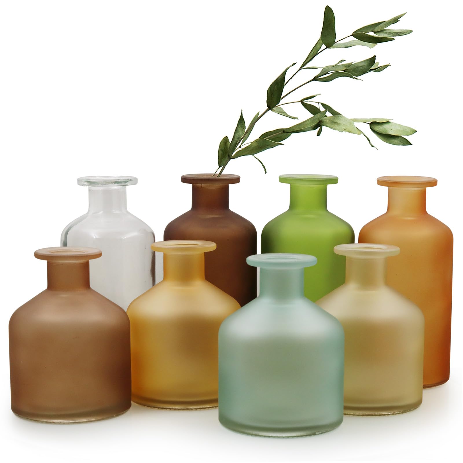 Photo 1 of Fall Flower Vases Set of 16, Multi Color Flowers Vases, Mini Glass Vase for Wedding, Floral Arrangements, Home Table Centerpieces