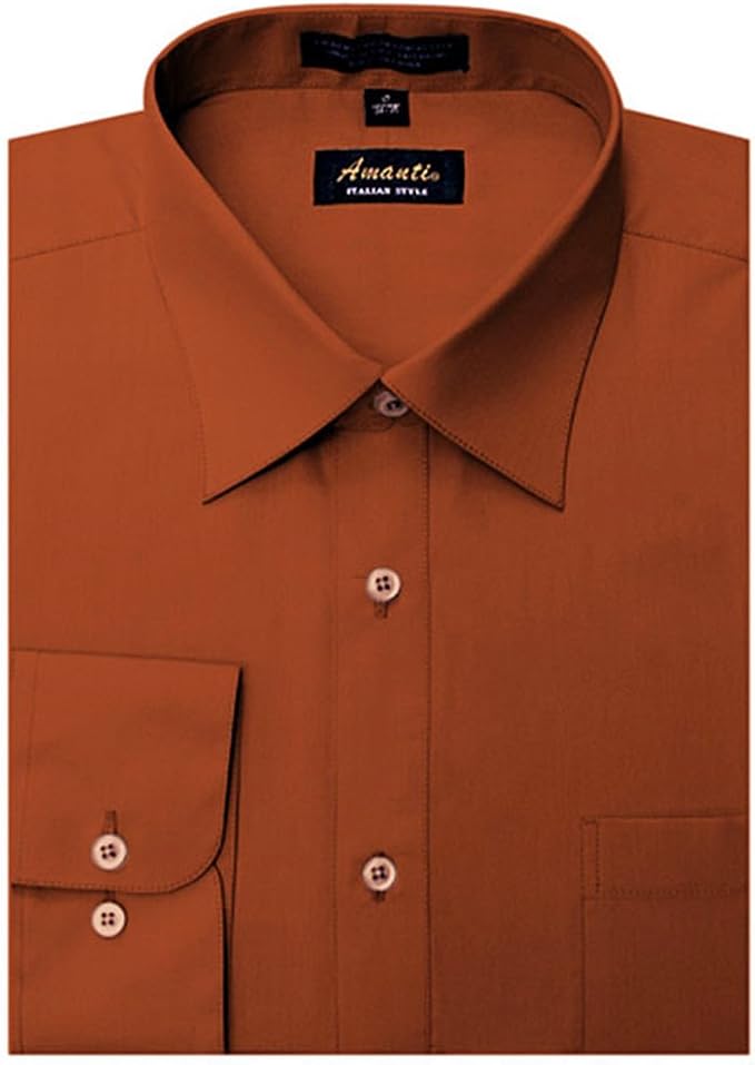 men's rust colored dress shirt