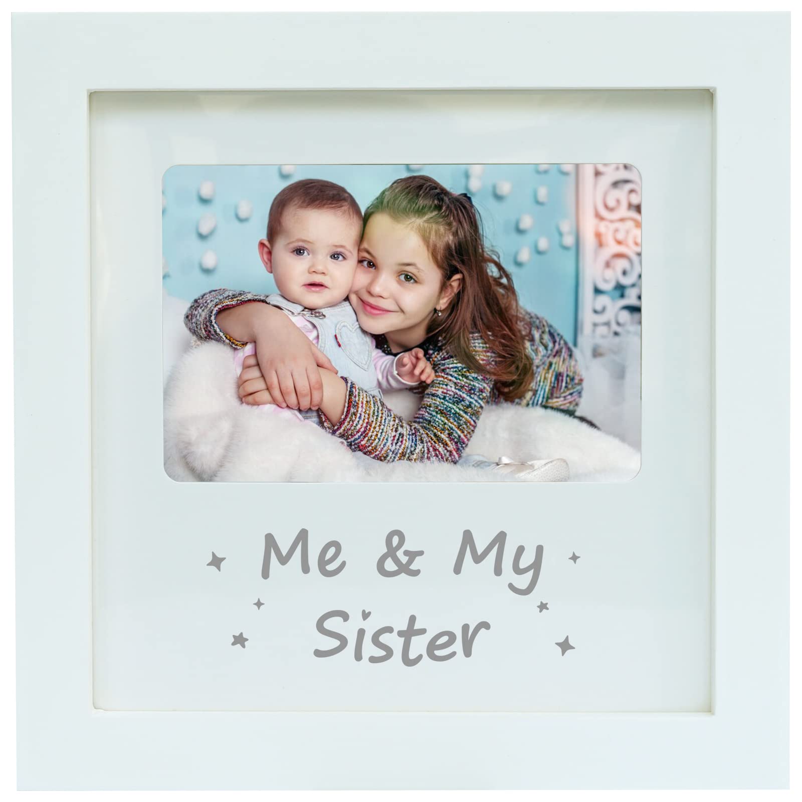 Me and My Sister Picture Frame, Sibling Gifts, Little or Big Sister Gift, Gender Neutral Baby Keepsake Frame, Nursery Décor, White
