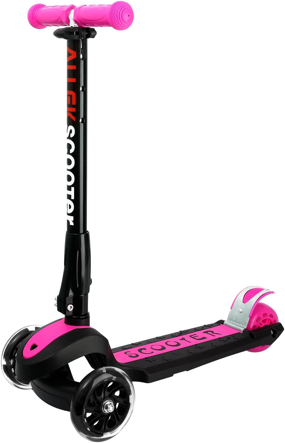 Allek Scooters for Kids, Wide Deck 3 Wheels Scooter for 3 Years and Up with T-Bar Handle 150lb Weight Limit Kick Scooter