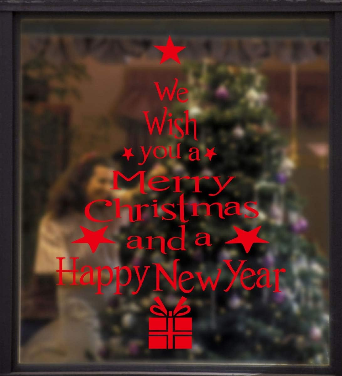 Frasi Sugli Alberi Di Natale.Tuopuda Stickers Finestra Natale Vetrofanie Lettera Albero Di Natale Adesivi Natale Adesivi Porta Decorazione Per Finestre Pvc Natale Wallpaper Fai Da Te Addobbi Natalizi Amazon It Casa E Cucina