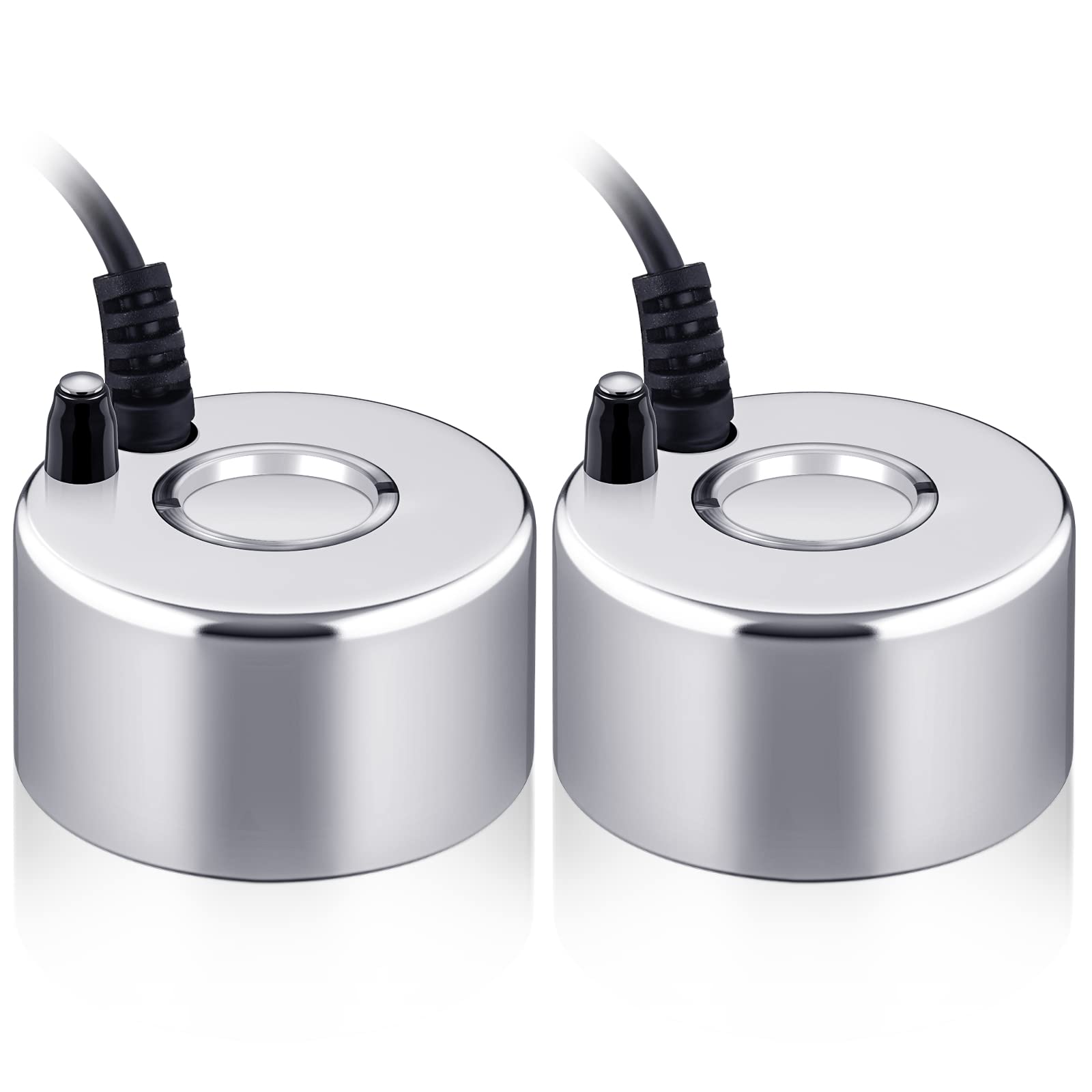 Photo 1 of 2 Pcs Mist Maker Fogger Small Ultrasonic Fog Machine Fountain Halloween Cauldron Mister Fogger Water Garden Pond Foggers Air Humidifier with 12 LED Light Flashes for Party (Without Light, Alloy)