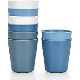 Homestockplus 8 Ounce Small Tumbler Cups,Unbreakable Drinking Cups Microwave and Dishwasher Safe BPA Free Small Reusable Cup for Water, Milk, Juice, Soda and more - Set of 8