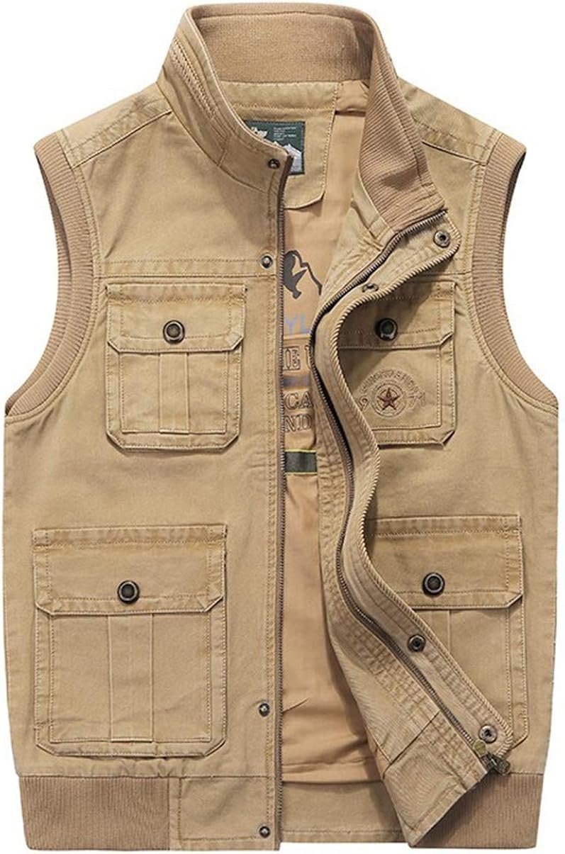 Men's Durable Military Gilets Reversible Outdoor Multi Pockets Casual