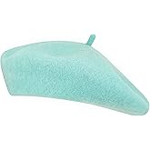 Gllutt Women Wool Beret Hat French Style Solid Color