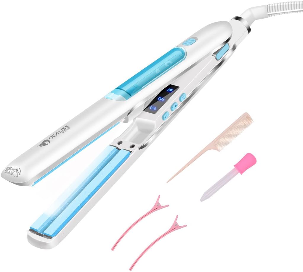 Steam Hair Straightener,Professional Flat Iron With Vapor 2 in 1