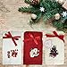 Classic Turkish Towels Christmas Set - 6 Pieces of Cute Embroidered Christmas Fingertip Towels, Fancy Holiday Finger Hand Towels, Seasonal Turkish Combed Cotton Kitchen Towels | Santa Set