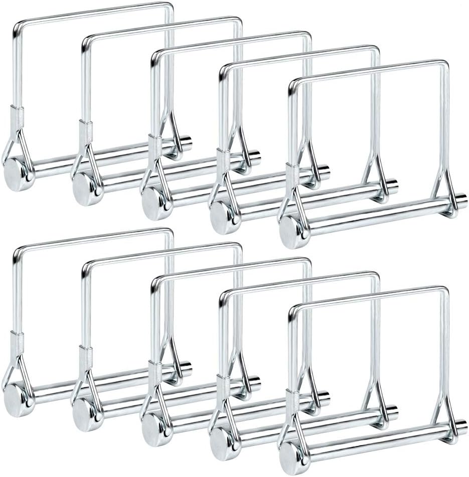 10 Pcs Square Pto Pin Shaft Locking Pin 1/4 pin Hitch pin Wire Lock Pin Safety Coupler Pin 1/4" x 2-3/4"for PTO,Farm,Lawn,Hitches,and Garden: Home Improvement